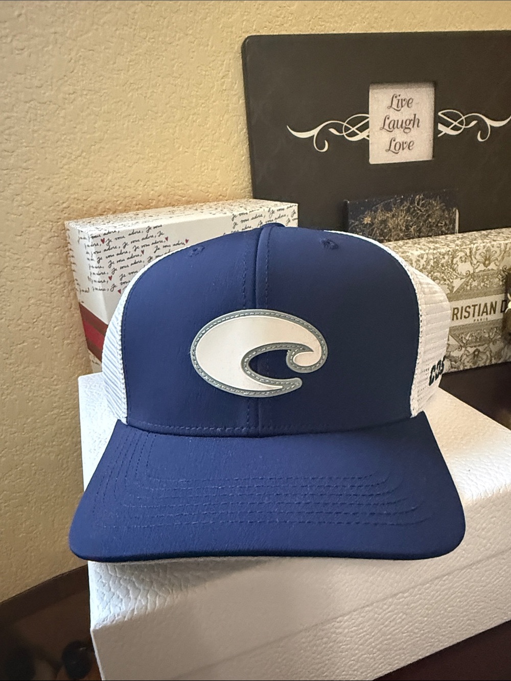 Costa Navy and White Wave Trucker Hat